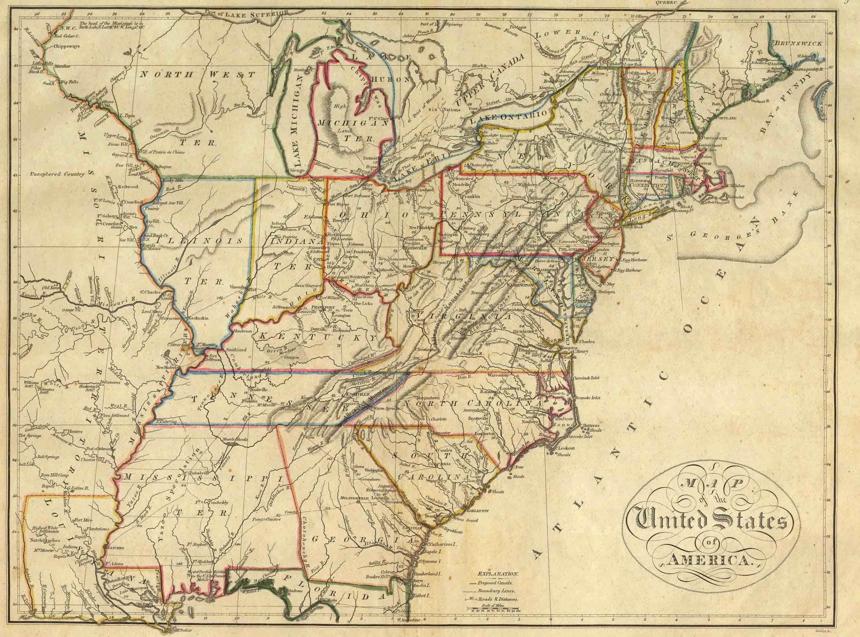 Map Of Virginia In 1850 United States Map 5466